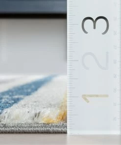 Well Woven Thar Modern Stripes Ivory Multi High-Low Rug