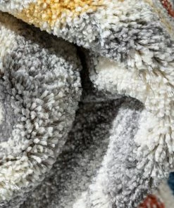 Well Woven Thar Modern Stripes Ivory Multi High-Low Rug