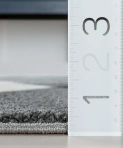 Well Woven Salar Modern Geometric Grey Green High-Low Rug