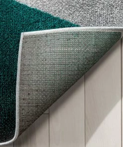 Well Woven Salar Modern Geometric Grey Green High-Low Rug