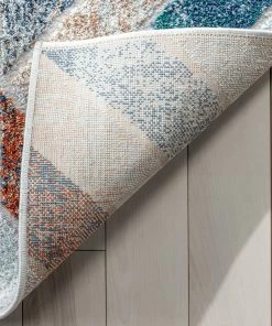 Well Woven Chihua Geometric Blue Multi High-Low Rug