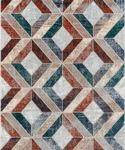Well Woven Chihua Geometric Blue Multi High-Low Rug