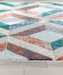 Well Woven Chihua Geometric Blue Multi High-Low Rug