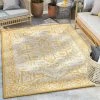 Well Woven Celesine Oriental Medallion Indoor/Outdoor Yellow Flat-Weave Rug