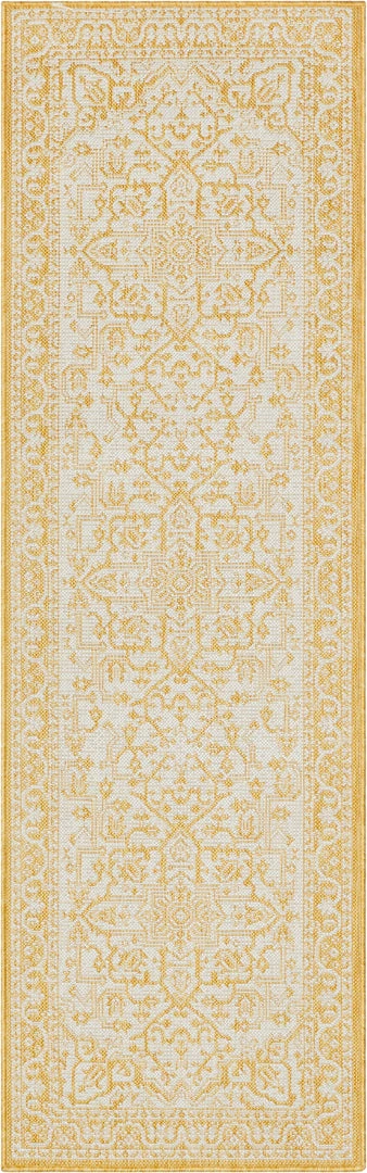 Well Woven Celesine Oriental Medallion Indoor/Outdoor Yellow Flat-Weave Rug 7 Well Woven Celesine Oriental Medallion Indoor/Outdoor Yellow Flat-Weave Rug