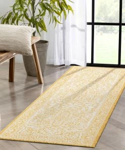 Well Woven Celesine Oriental Medallion Indoor/Outdoor Yellow Flat-Weave Rug 24 Well Woven Celesine Oriental Medallion Indoor/Outdoor Yellow Flat-Weave Rug