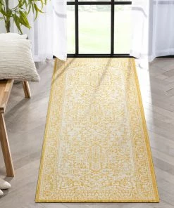 Well Woven Celesine Oriental Medallion Indoor/Outdoor Yellow Flat-Weave Rug 20 Well Woven Celesine Oriental Medallion Indoor/Outdoor Yellow Flat-Weave Rug