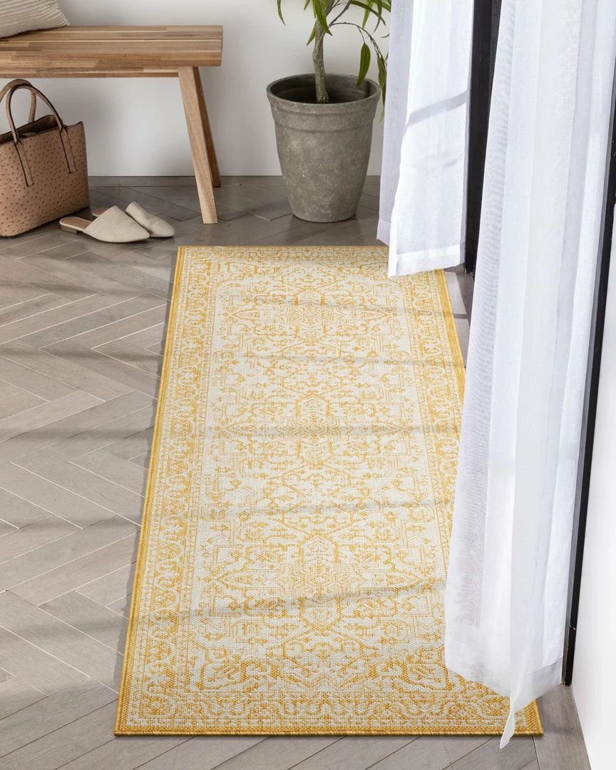 Well Woven Celesine Oriental Medallion Indoor/Outdoor Yellow Flat-Weave Rug 13 Well Woven Celesine Oriental Medallion Indoor/Outdoor Yellow Flat-Weave Rug