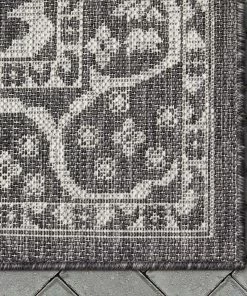 Well Woven Celesine Oriental Medallion Indoor/Outdoor Black Flat-Weave Rug