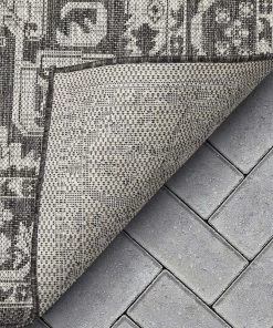 Well Woven Celesine Oriental Medallion Indoor/Outdoor Black Flat-Weave Rug