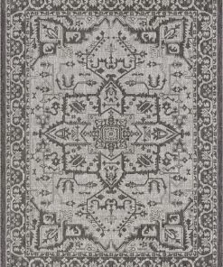 Well Woven Celesine Oriental Medallion Indoor/Outdoor Black Flat-Weave Rug