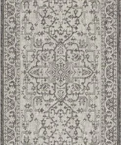 Well Woven Celesine Oriental Medallion Indoor/Outdoor Black Flat-Weave Rug