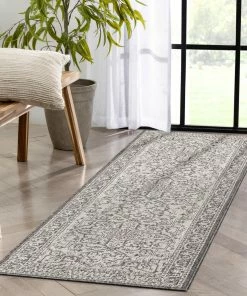 Well Woven Celesine Oriental Medallion Indoor/Outdoor Black Flat-Weave Rug