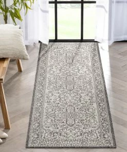 Well Woven Celesine Oriental Medallion Indoor/Outdoor Black Flat-Weave Rug