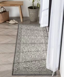 Well Woven Celesine Oriental Medallion Indoor/Outdoor Black Flat-Weave Rug