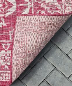Well Woven Delphi Oriental Persian Indoor/Outdoor Fuchsia Flat-Weave Rug