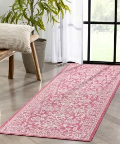 Well Woven Delphi Oriental Persian Indoor/Outdoor Fuchsia Flat-Weave Rug