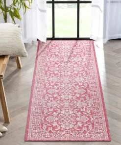 Well Woven Delphi Oriental Persian Indoor/Outdoor Fuchsia Flat-Weave Rug