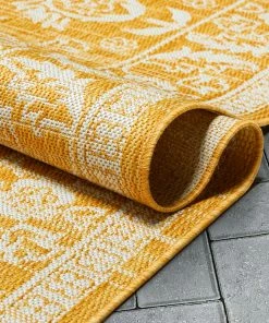 Well Woven Delphi Oriental Persian Indoor/Outdoor Yellow Flat-Weave Rug 23 Well Woven Delphi Oriental Persian Indoor/Outdoor Yellow Flat-Weave Rug