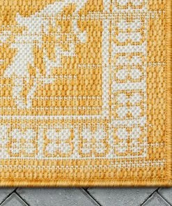 Well Woven Delphi Oriental Persian Indoor/Outdoor Yellow Flat-Weave Rug 16 Well Woven Delphi Oriental Persian Indoor/Outdoor Yellow Flat-Weave Rug