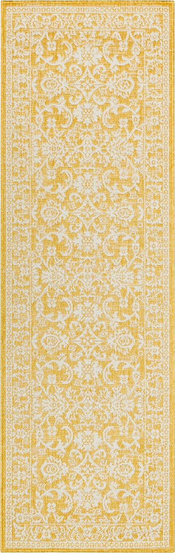 Well Woven Delphi Oriental Persian Indoor/Outdoor Yellow Flat-Weave Rug 7 Well Woven Delphi Oriental Persian Indoor/Outdoor Yellow Flat-Weave Rug