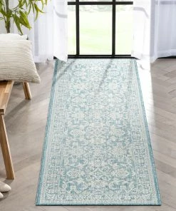 Well Woven Delphi Oriental Persian Indoor/Outdoor Blue Flat-Weave Rug
