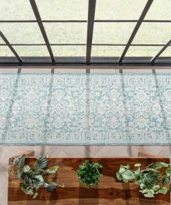 Well Woven Delphi Oriental Persian Indoor/Outdoor Blue Flat-Weave Rug