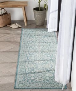Well Woven Delphi Oriental Persian Indoor/Outdoor Blue Flat-Weave Rug