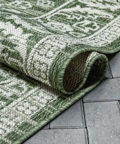 Well Woven Delphi Oriental Persian Indoor/Outdoor Green Flat-Weave Rug 23 Well Woven Delphi Oriental Persian Indoor/Outdoor Green Flat-Weave Rug