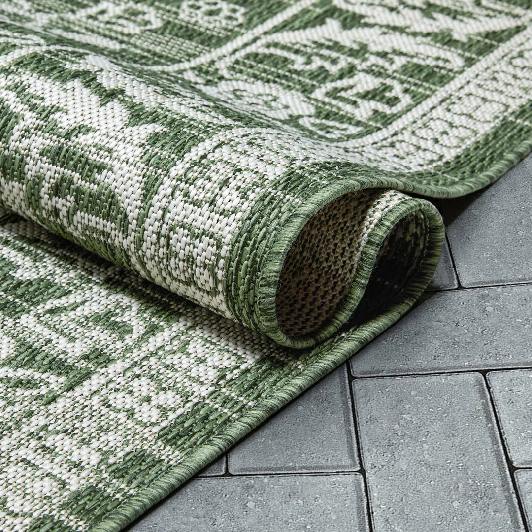 Well Woven Delphi Oriental Persian Indoor/Outdoor Green Flat-Weave Rug 11 Well Woven Delphi Oriental Persian Indoor/Outdoor Green Flat-Weave Rug
