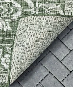 Well Woven Delphi Oriental Persian Indoor/Outdoor Green Flat-Weave Rug 18 Well Woven Delphi Oriental Persian Indoor/Outdoor Green Flat-Weave Rug