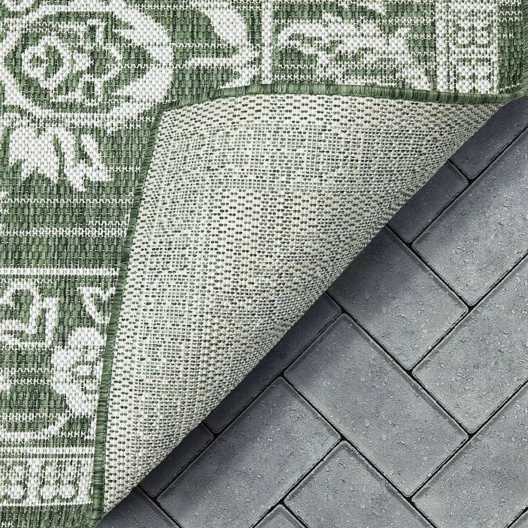 Well Woven Delphi Oriental Persian Indoor/Outdoor Green Flat-Weave Rug 6 Well Woven Delphi Oriental Persian Indoor/Outdoor Green Flat-Weave Rug