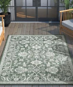 Well Woven Delphi Oriental Persian Indoor/Outdoor Green Flat-Weave Rug 17 Well Woven Delphi Oriental Persian Indoor/Outdoor Green Flat-Weave Rug