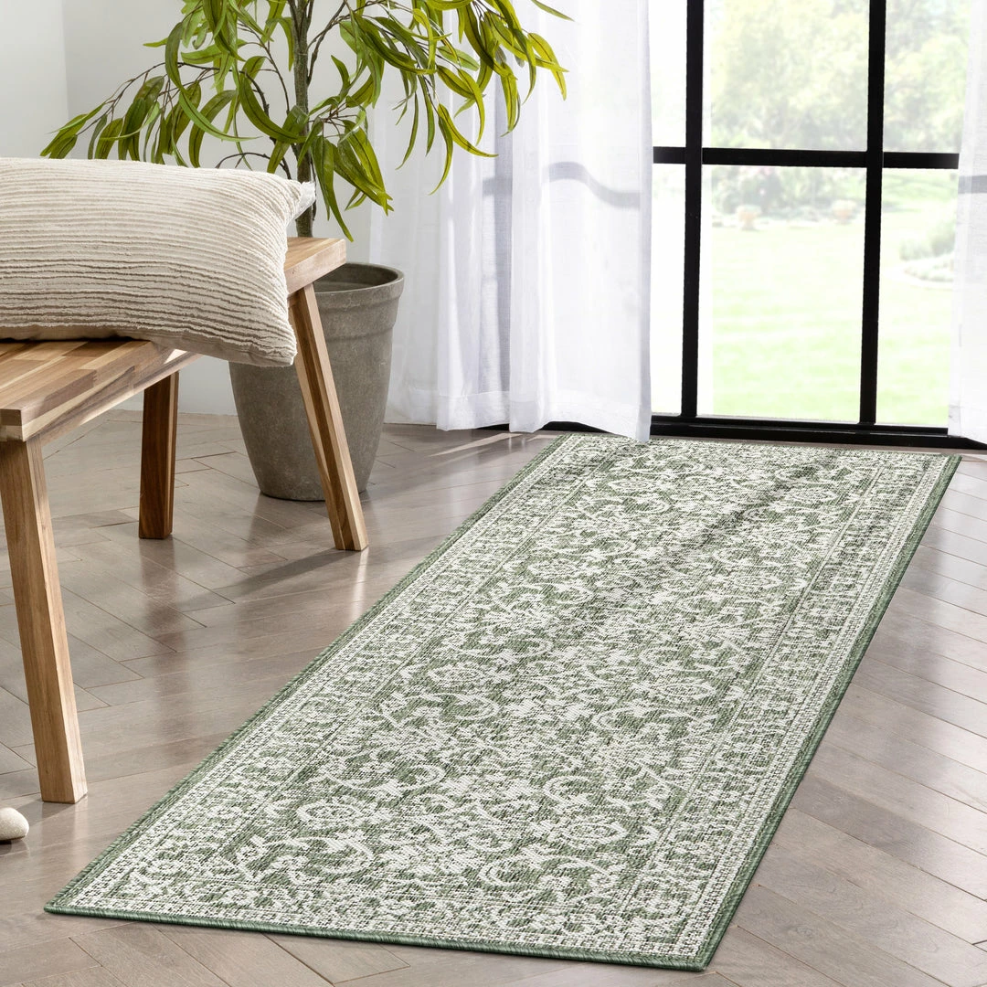 Well Woven Delphi Oriental Persian Indoor/Outdoor Green Flat-Weave Rug 13 Well Woven Delphi Oriental Persian Indoor/Outdoor Green Flat-Weave Rug
