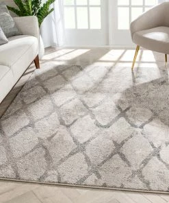 Well Woven Global Cecil Moroccan Lattice Trellis Ivory Vintage Rug