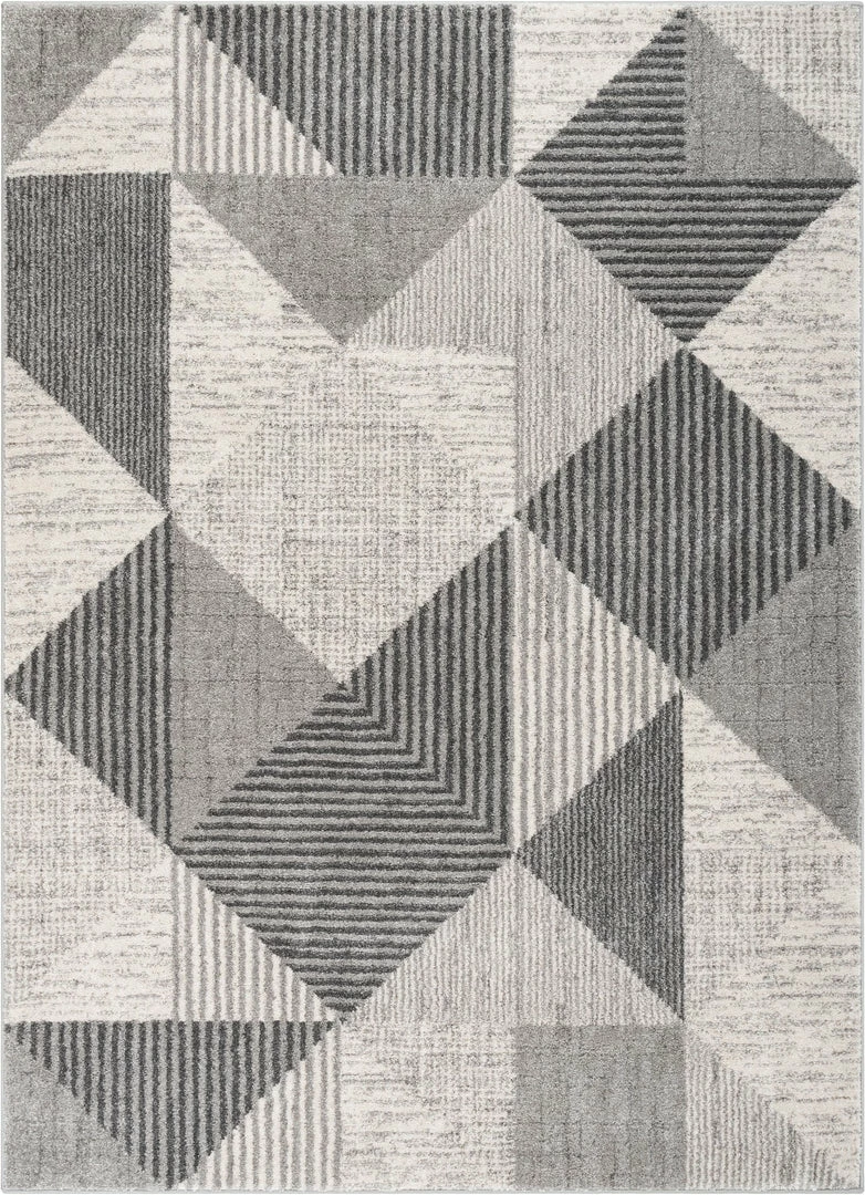 Well Woven Lujo Mid-Century Modern Geometric Grey Rug 2 Well Woven Lujo Mid-Century Modern Geometric Grey Rug