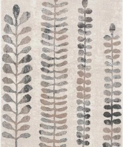 Well Woven Myra Abstract Leaf Pattern Ivory Vintage Rug Global