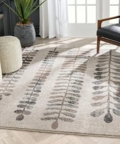 Well Woven Myra Abstract Leaf Pattern Ivory Vintage Rug Global