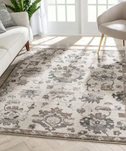 Well Woven Selma Oriental Floral Pattern Ivory Vintage Rug Global