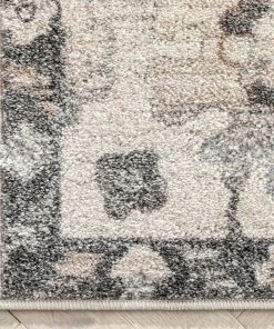 Well Woven Selma Oriental Floral Pattern Grey Vintage Rug