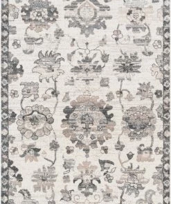 Well Woven Selma Oriental Floral Pattern Grey Vintage Rug
