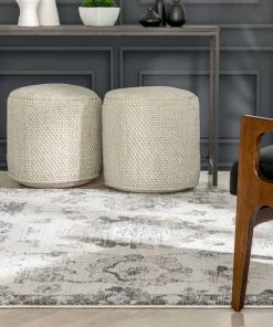 Well Woven Selma Oriental Floral Pattern Grey Vintage Rug