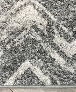 Well Woven Julie Distressed Chevron Stripes Grey Rug Global