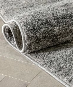 Well Woven Global Finca Industrial Solid & Striped Distressed Grey Rug