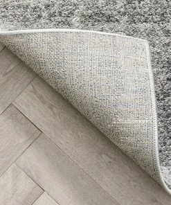 Well Woven Global Finca Industrial Solid & Striped Distressed Grey Rug