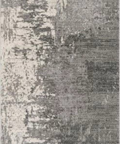 Well Woven Global Finca Industrial Solid & Striped Distressed Grey Rug