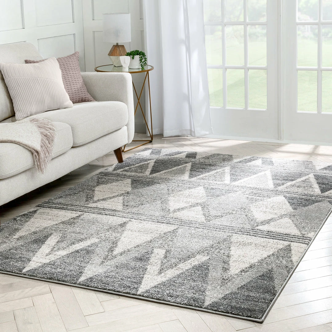 Well Woven Minas Distressed Geometric Diamond Pattern Grey Rug 7 Well Woven Minas Distressed Geometric Diamond Pattern Grey Rug