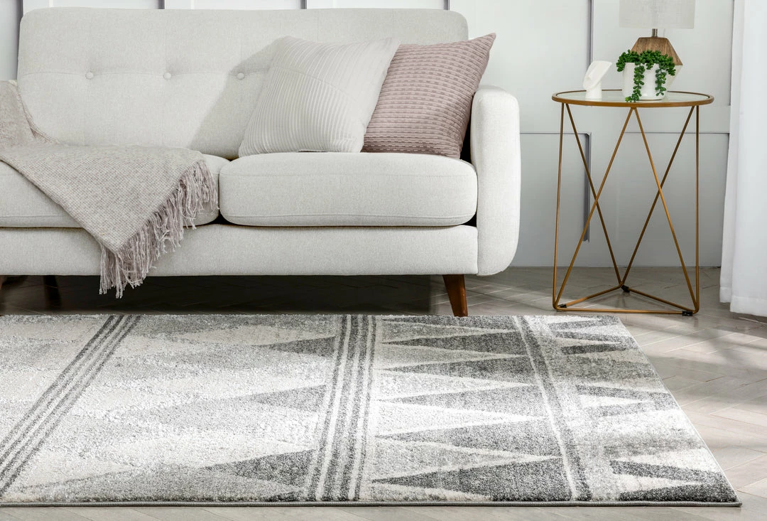 Well Woven Minas Distressed Geometric Diamond Pattern Grey Rug 6 Well Woven Minas Distressed Geometric Diamond Pattern Grey Rug