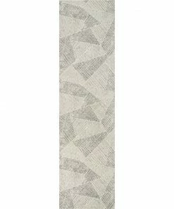 Well Woven Este Mid-Century Modern Geometric Distressed Grey Kilim-Style Rug Global