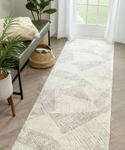 Well Woven Este Mid-Century Modern Geometric Distressed Grey Kilim-Style Rug Global